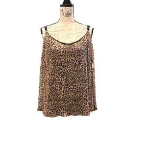 Torrid Animal Print Metallic Tank Adjustable Straps Lined Size 4 GLAM Club Party